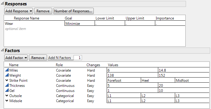 Responses and Factors Outlines