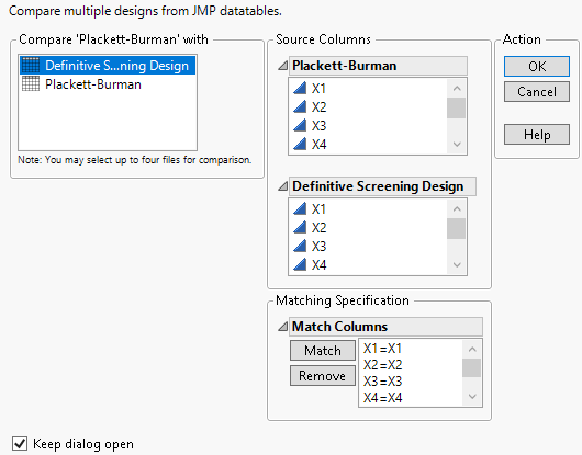 Launch Window with Matched Columns