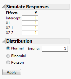 Simulate Responses Control Window