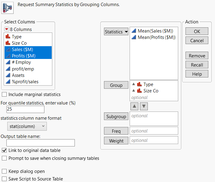 Completed Summary Window