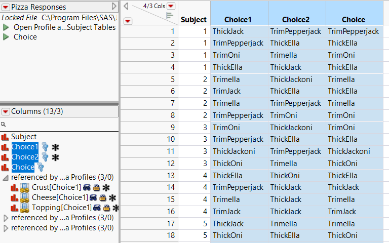 Selected Columns in Virtually Joined Data Table