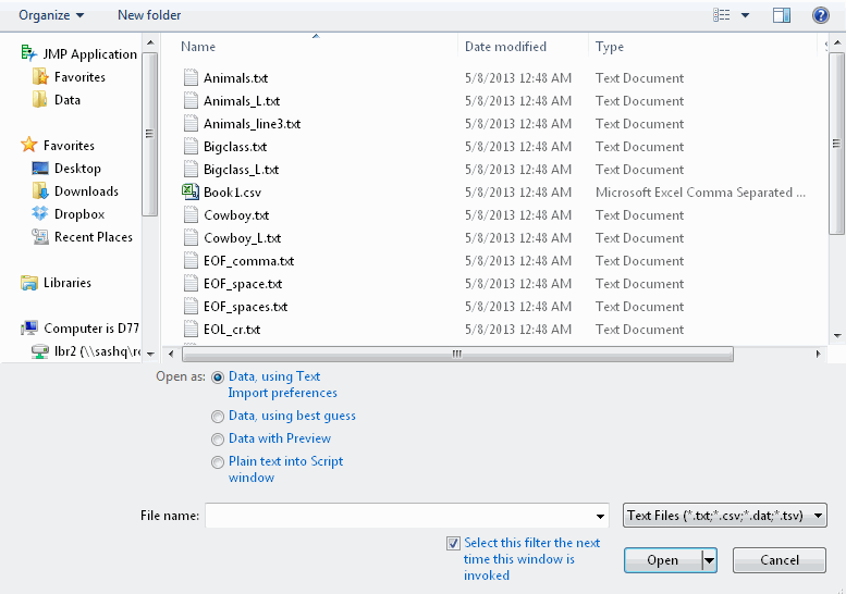 Importing a Text File
