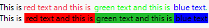 HTML Text and Background Colors