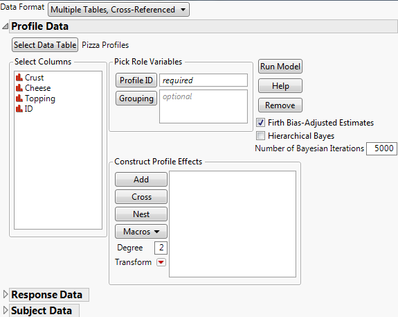 Launch Window for Multiple Tables, Cross-Referenced Data Format