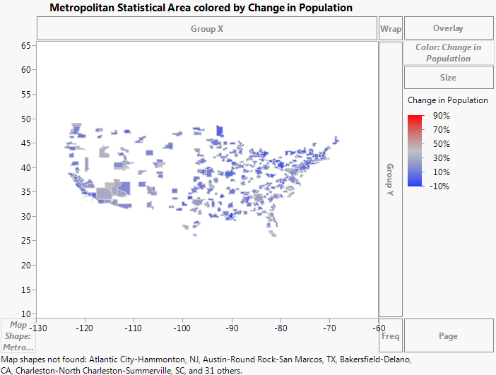Change in Population for Metropolitan Statistical Areas