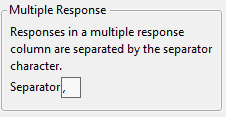 Multiple Response Configuration Window
