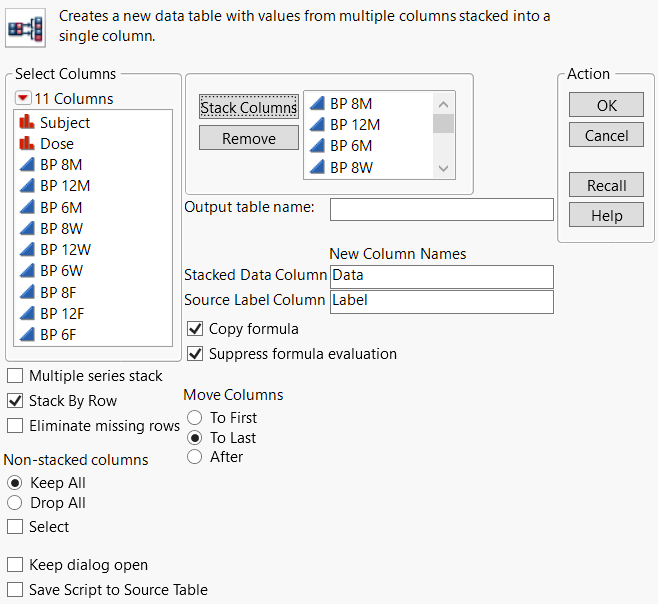 Completed Stack Window