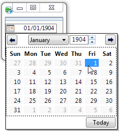 Example of a Date Selector