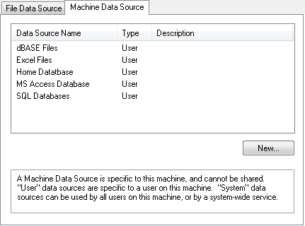 Select a Data Source (Windows)