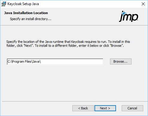 Specify the Java Install Location