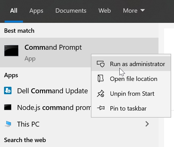 Run a Windows Command Prompt as an Administrator