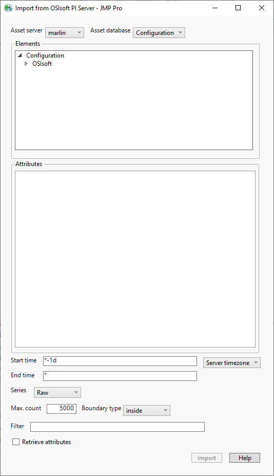 Import from OSIsoft PI Server