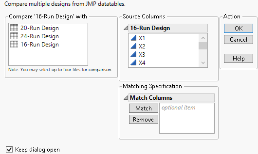 Compare Designs Launch Window