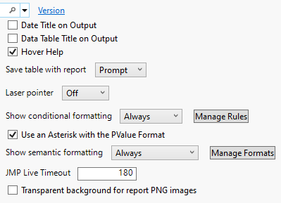 Reports Preferences