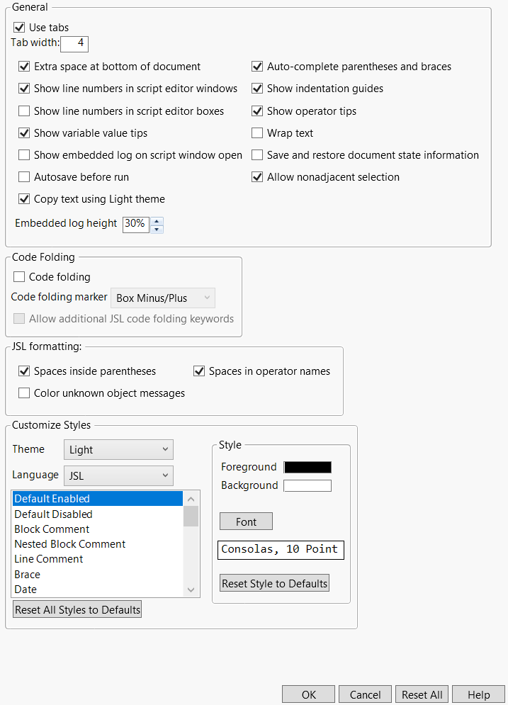 Script Editor Preferences