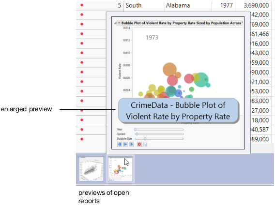 Thumbnail Previews of Open Reports