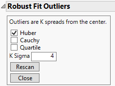 Robust Fit Outliers Controls