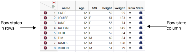 Row States in Rows and a Row State Column