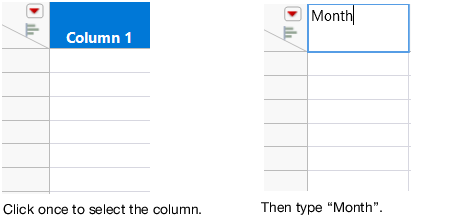 Entering a Column Name