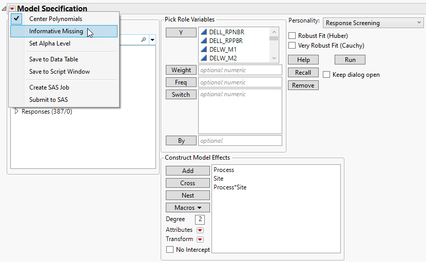 Informative Missing Option