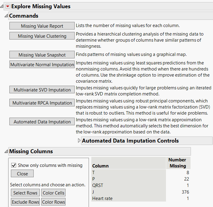 Missing Value Report