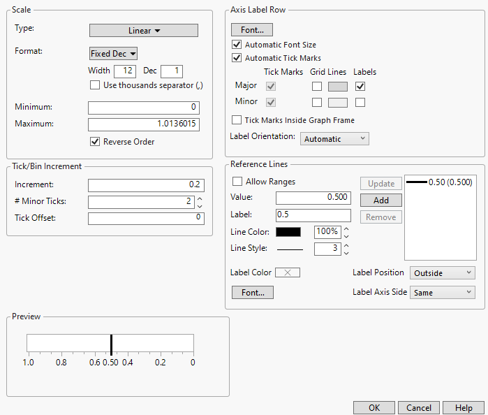 X Axis Settings
