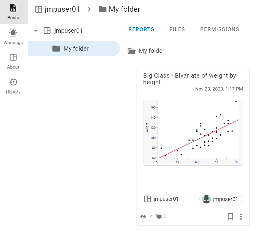 Report in a Space and Folder (Grid Format)