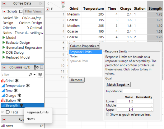 Column Property Asterisks and Column Info Window