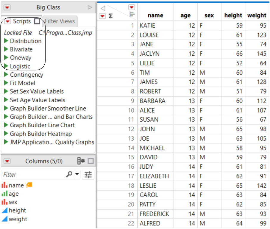 Scripts Saved With the Data Table