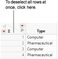 Deselecting Rows