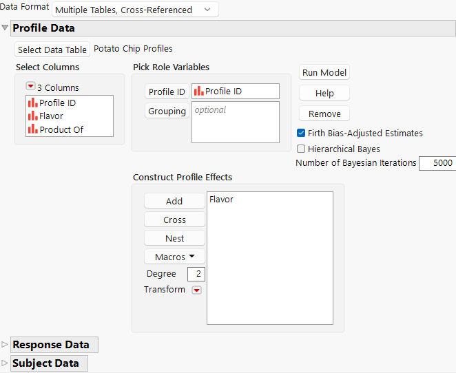 Launch Window for Multiple Tables, Cross-Referenced Data Format