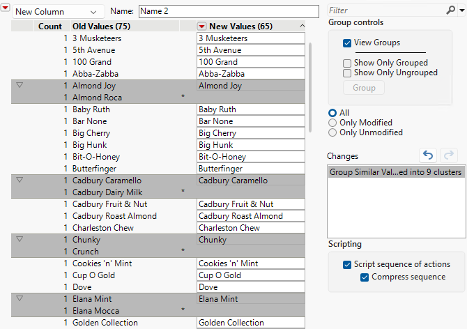 Grouping Similar Values