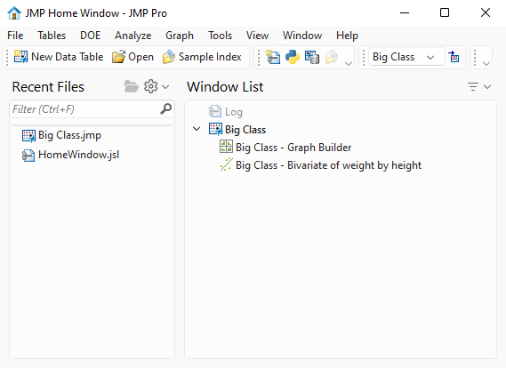 The Home Window on Windows