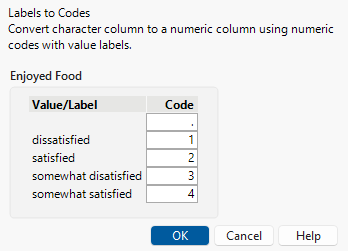 Converting Labels to Codes