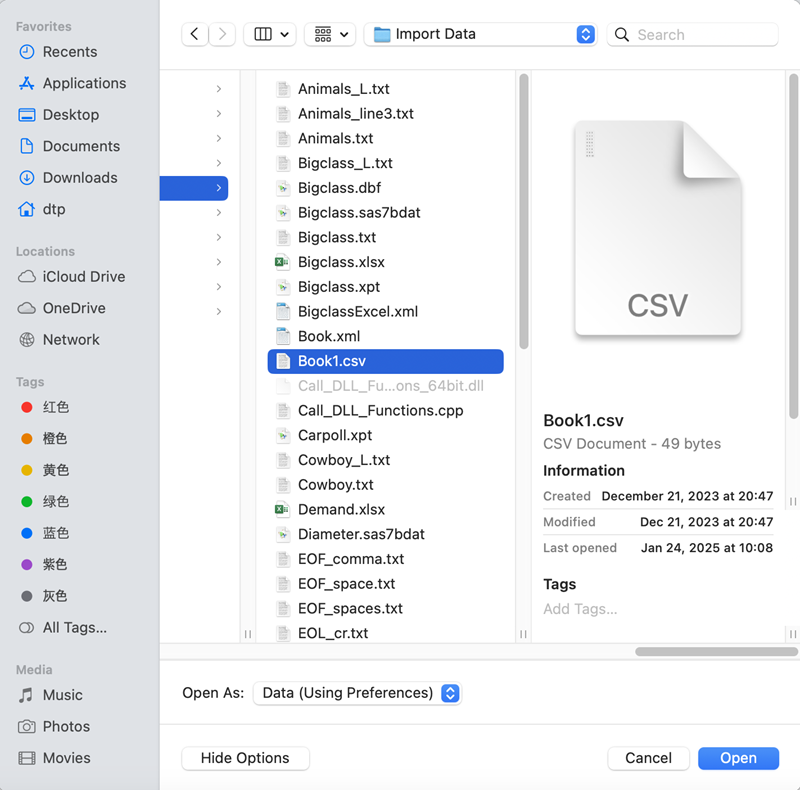 Opening a Text Document on Apple macOS