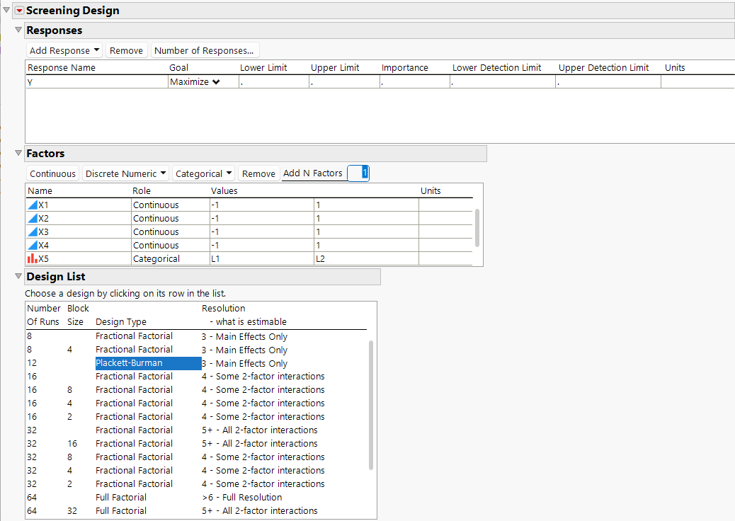 Plackett-Burman Design