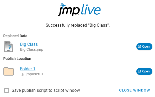 Publish Status for Updating a Data Table