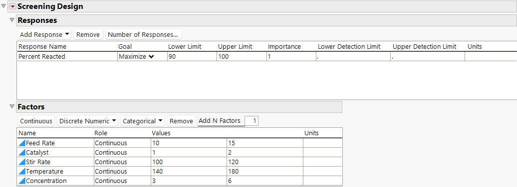 Responses and Factors