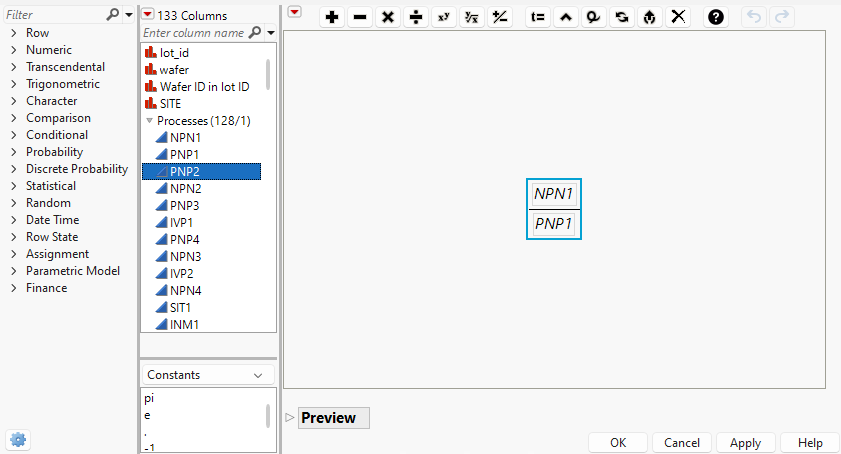 Create the Formula NPN1/PNP1