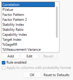 Conditional Format Rule Window