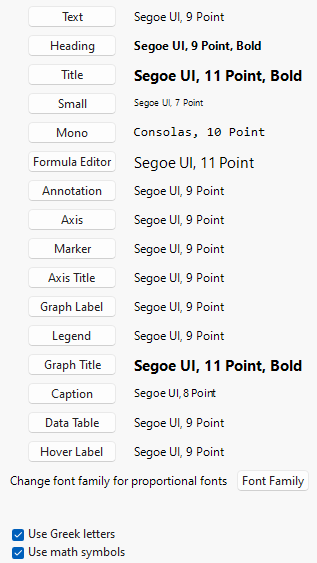 Fonts Preferences (Windows)