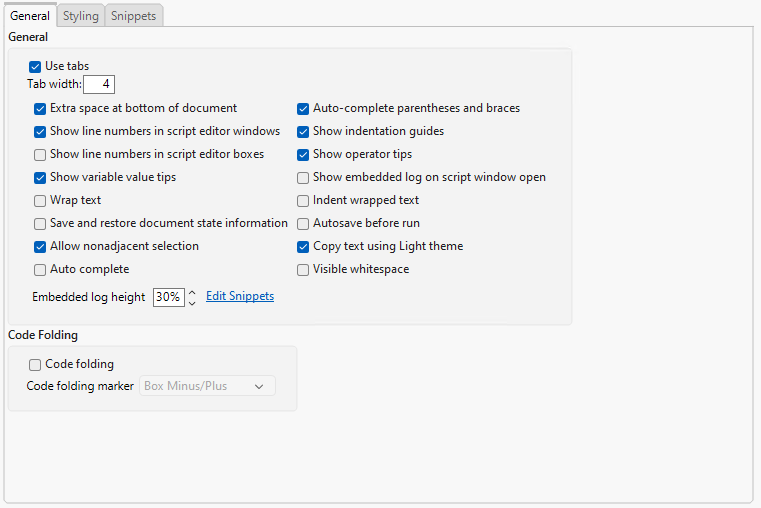 Script Editor Preferences