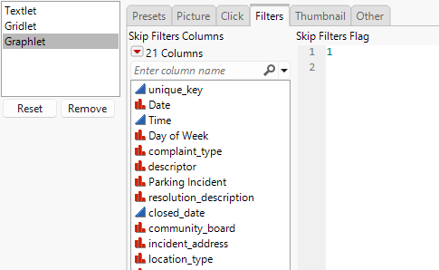 Example of Skip Filters Flag script in the Hover Label Editor