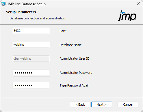 Specify Database Parameters