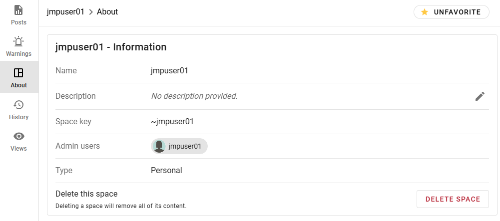 Details About a Space