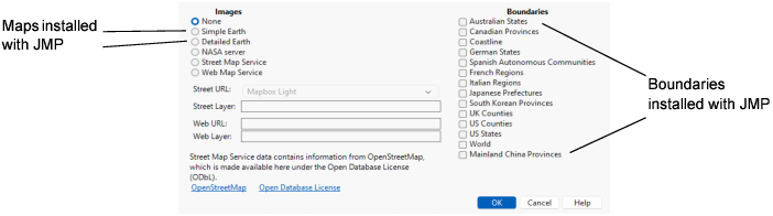 Example of Background Map Options