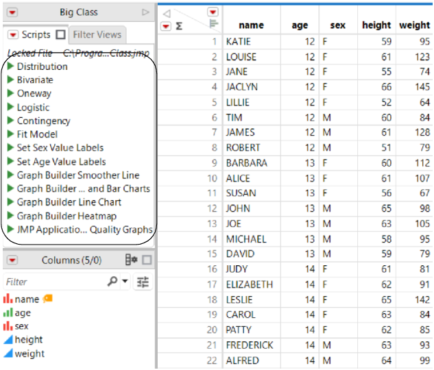 Scripts Saved With the Data Table