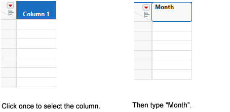 Entering a Column Name