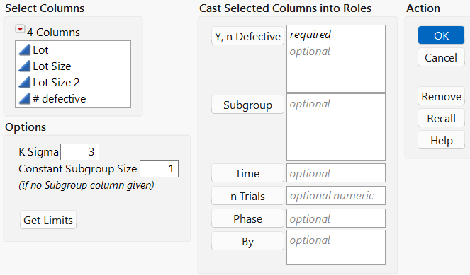 Launch Window for Attribute Control Charts