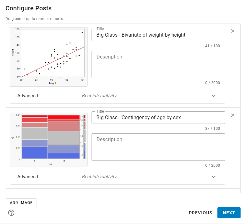 Update Report Options